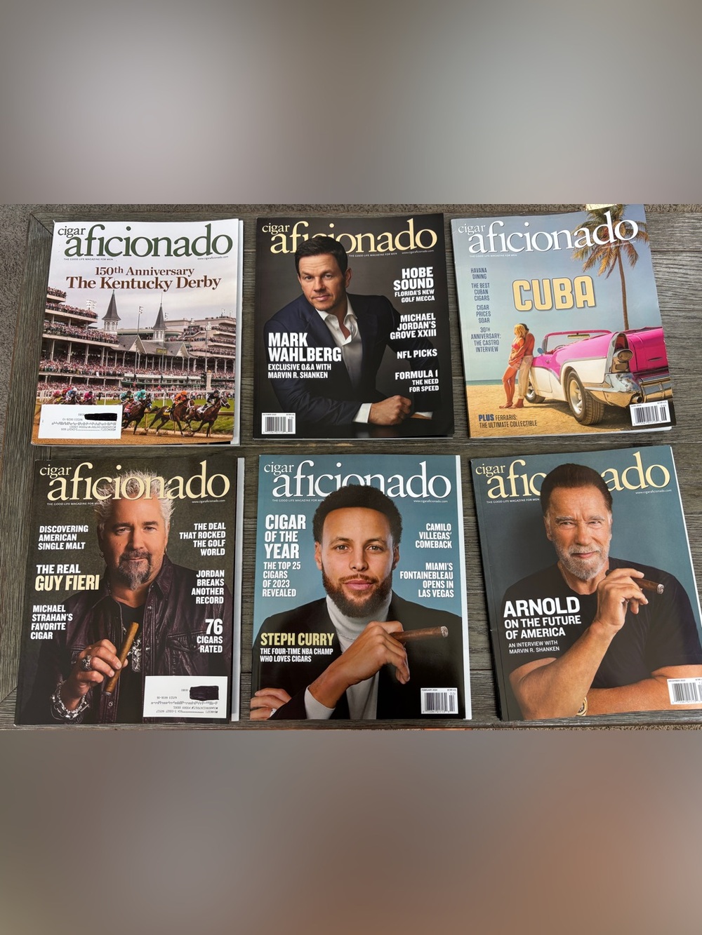 Magazine lot of six Cigar Aficionado